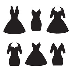 A set of black dresses of various styles