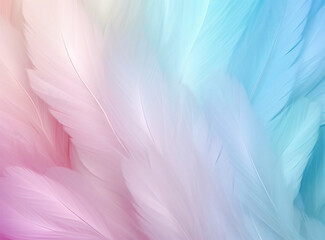 Fototapeta na wymiar Beautiful abstract purple and blue feathers on white background and soft white pink feather texture on white pattern. Generative AI.
