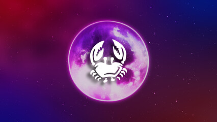 Fototapeta premium Zodiac sign of Cancer in astrology