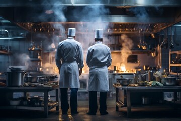 Culinary Maestros Chefs Cook in the Kitchen. Generative AI
