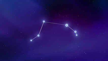 Constellation sign of Aries with cosmic background