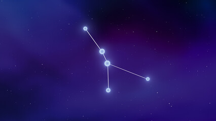 Constellation sign of cancer with cosmic background