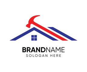 Home repair construction logo icon. Home service design logo illustration