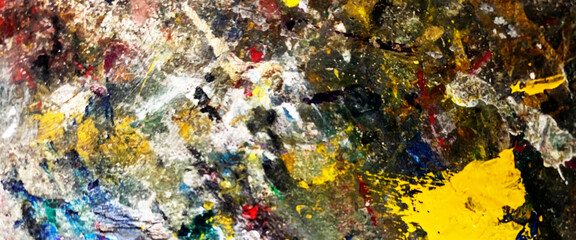 Naklejka na ściany i meble Modern surrealist painting, good as a poster for wall décor, surreal design, hand drawn texture template, modern art concept, closeup of a painting by oil and palette knife. 