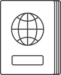 Passport Travel element line icon.
