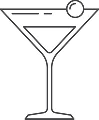 Cocktail Travel element line icon.