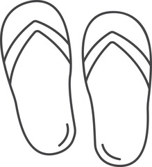 Sandals Travel element line icon.