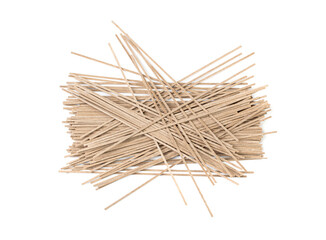 Dry Soba Isolated, Raw Buckwheat Noodles, Uncooked Buck Wheat Pasta, Soba Spaghetti