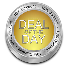 Fototapeta premium Deal of the Day 10% Discount Button - 3D illustration