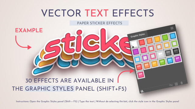 30 Sticker Vector Text Effects