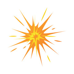 Obraz premium Bomb Explosion Bright Orange Spark Vector Illustration