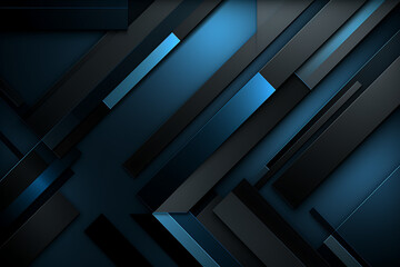 Fototapeta premium Futuristic Techscape: Abstract light Blue and Black Background with Flat Design, Ideal for illustrations, High-tech visuals, Contemporary flat design. - Generative AI