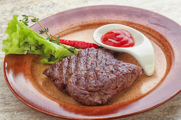 Grilled machete skirt beef steak