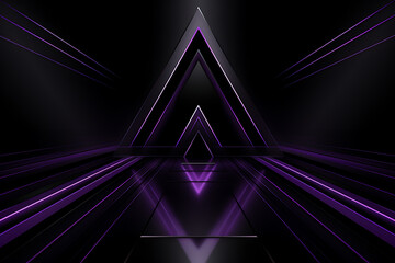 Futuristic Techscape: Abstract Purple and Black Background with Flat Design, Ideal for illustrations, High-tech visuals, Contemporary flat design. - Generative AI