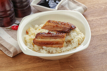 Roasred eel with steamed rice