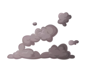 Möbelaufkleber Grey Smoke Cloud and Dust Explosion Puff Vector Illustration © topvectors
