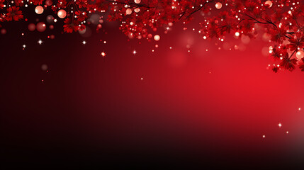 Red festive background image. Blossem, space left for text, minimalistic, calm - Generative AI