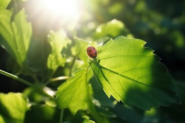 Wide format background image of fresh juicy green leaves