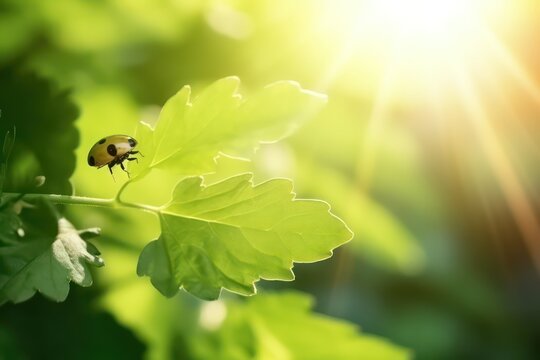 Wide format background image of fresh juicy green leaves