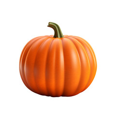 A single piece of 3D pumpkin on a white background.