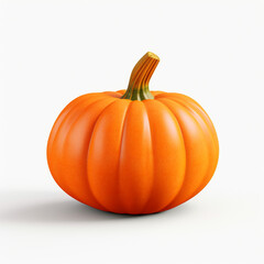 Obraz premium A single piece of 3D pumpkin on a white background.