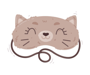 Cat Eye Mask for Sleeping as Cloth Cover to Block out Light Vector Illustration