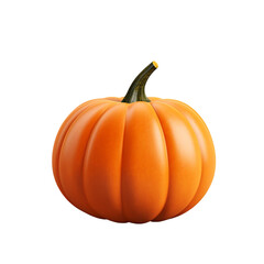 A single piece of 3D pumpkin on a white background.