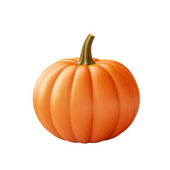 A single piece of 3D pumpkin on a white background.