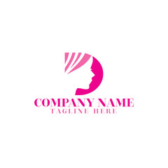 Woman logo with modern line art style for beauty salon and business
