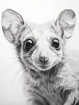 Wallpaper for phone with a pencil sketch artwork dibbler animal drawing.