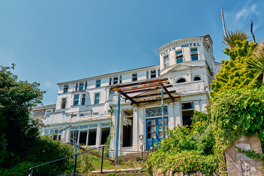 Sandown, UK - May 27 2023 - The Ocean Hotel in Disrepair