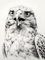 Wallpaper for phone with a pencil sketch artwork goshawk animal drawing.