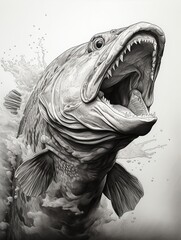 Wallpaper for phone with a pencil sketch artwork haddock animal drawing. 