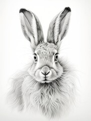 Wallpaper for phone with a pencil sketch artwork hare animal drawing.