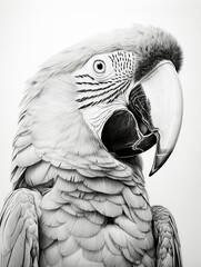 Wallpaper for phone with a pencil sketch artwork macaw animal drawing.