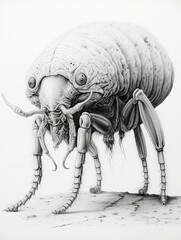  Wallpaper for phone with a pencil sketch artwork maggot animal drawing.