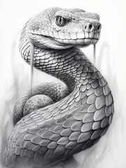  Wallpaper for phone with a pencil sketch artwork snake animal drawing