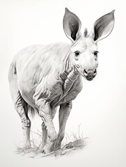  Pencil sketch artwork aardvark animal drawing.