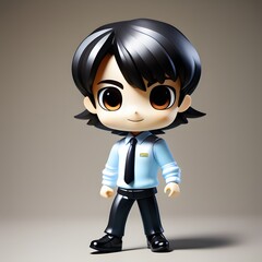 3d cute school uniform chibi figure created by generative ai