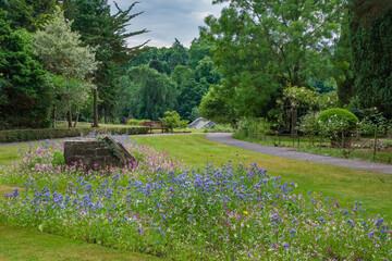 Robert Burns Memorial gardens and the wild flowers in bloom in Alloway near Ayr Scotland - obrazy, fototapety, plakaty