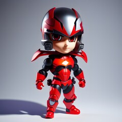 3d cute super hero chibi figure created by generative ai