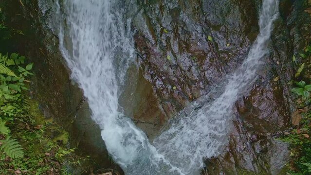 Waterfall inside the rainforest, Baru volcano national Park, Chiriqui, Panama - stock video