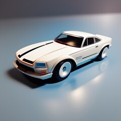 3d cute car chibi figure created by generative ai
