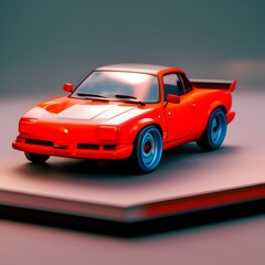 3d cute car chibi figure created by generative ai