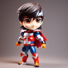 3d cute super hero chibi figure created by generative ai
