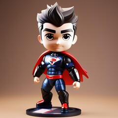 3d cute super hero chibi figure created by generative ai