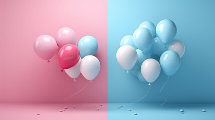 Gender Reveal blue and pink balloons