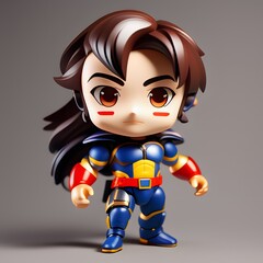 3d cute super hero chibi figure created by generative ai