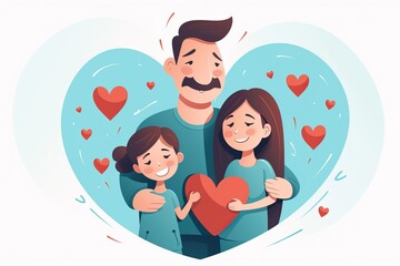 illustration of a happy family and love concept, ai tools generated image