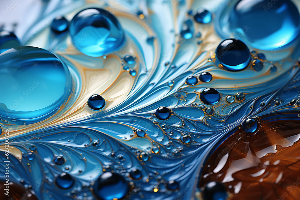 Aufkleber A digital artwork featuring fluid and swirling patterns in shades of blue and gray,  Generative AI technology.